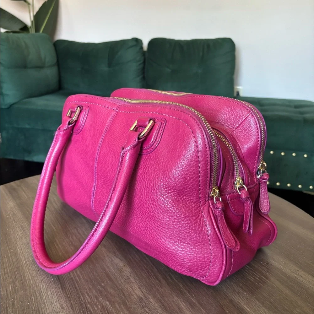 Cole Haan Leather Tote in Hot Pink - Picture 4 of 16